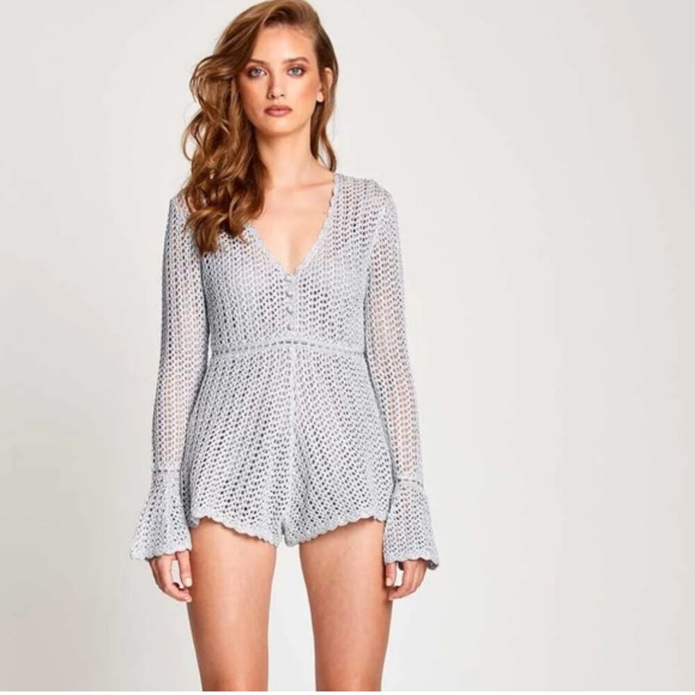 Alice McCall Magic Playsuit Metallic knit crochet Sz 6 boho festival New Years